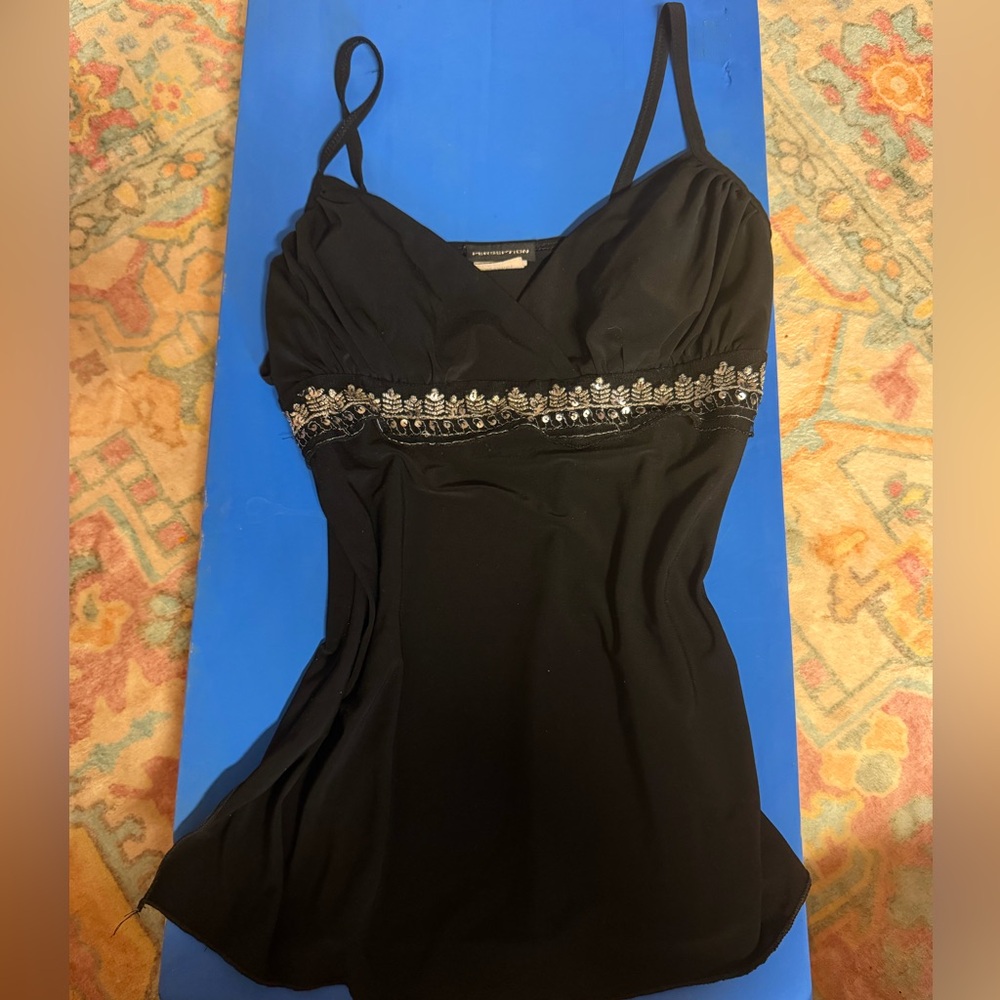 Perseption Black Tank Top with Silver Accents